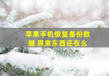 苹果手机恢复备份数据 原来东西还在么